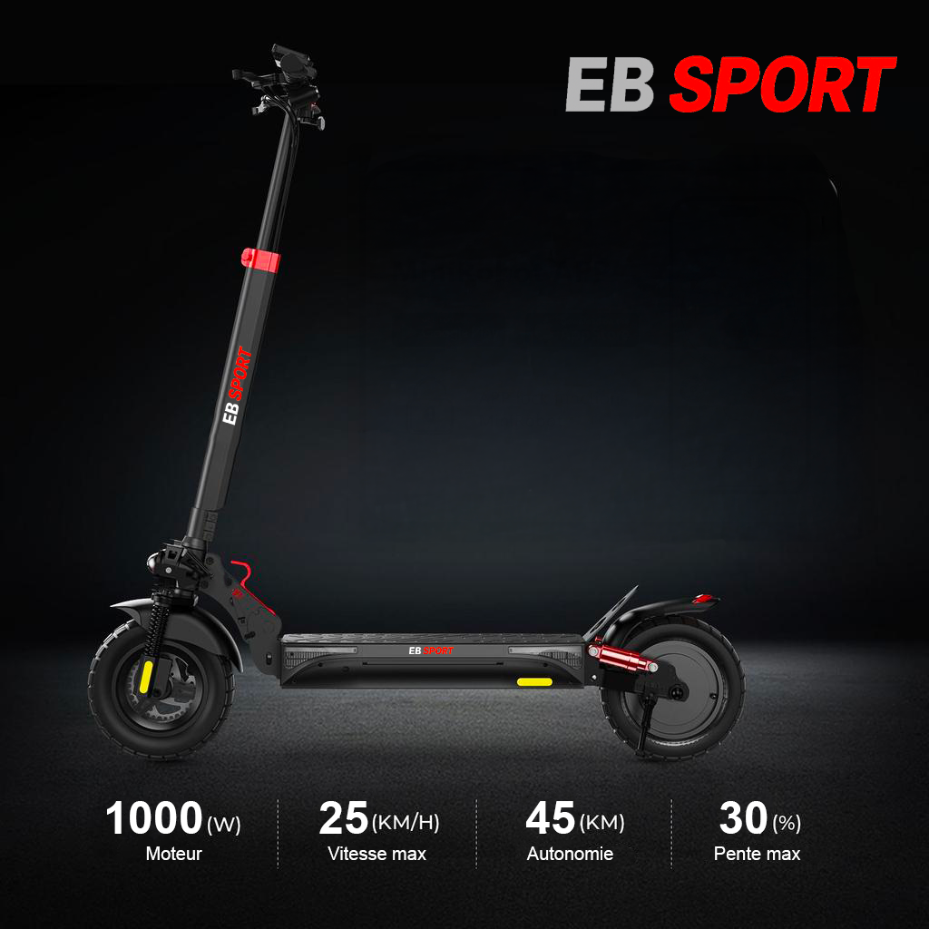 Trottinette électrique EB SPORT : Puissante et performante, 25km/h, 45km d'autonomie